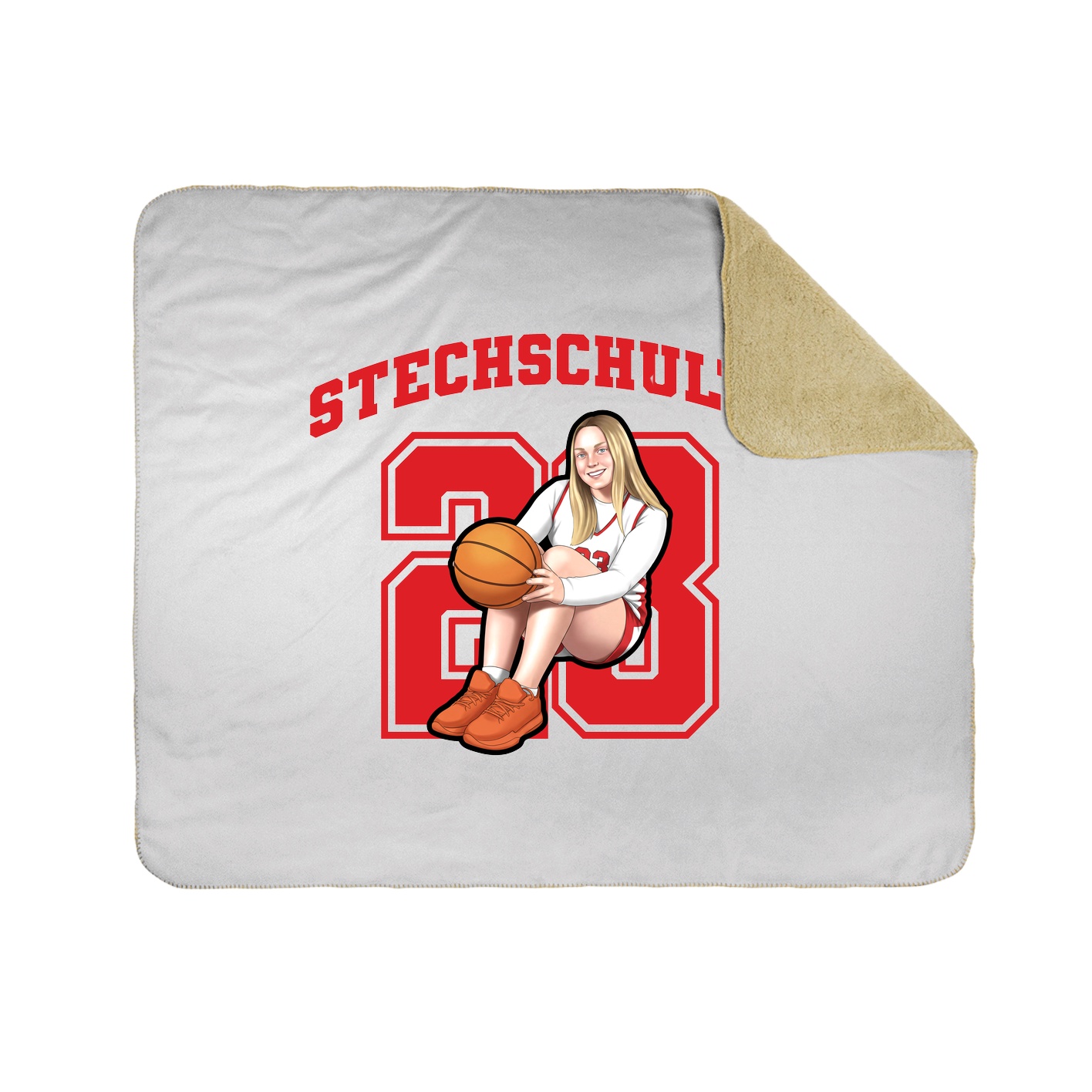 Throw Blanket — Number in White