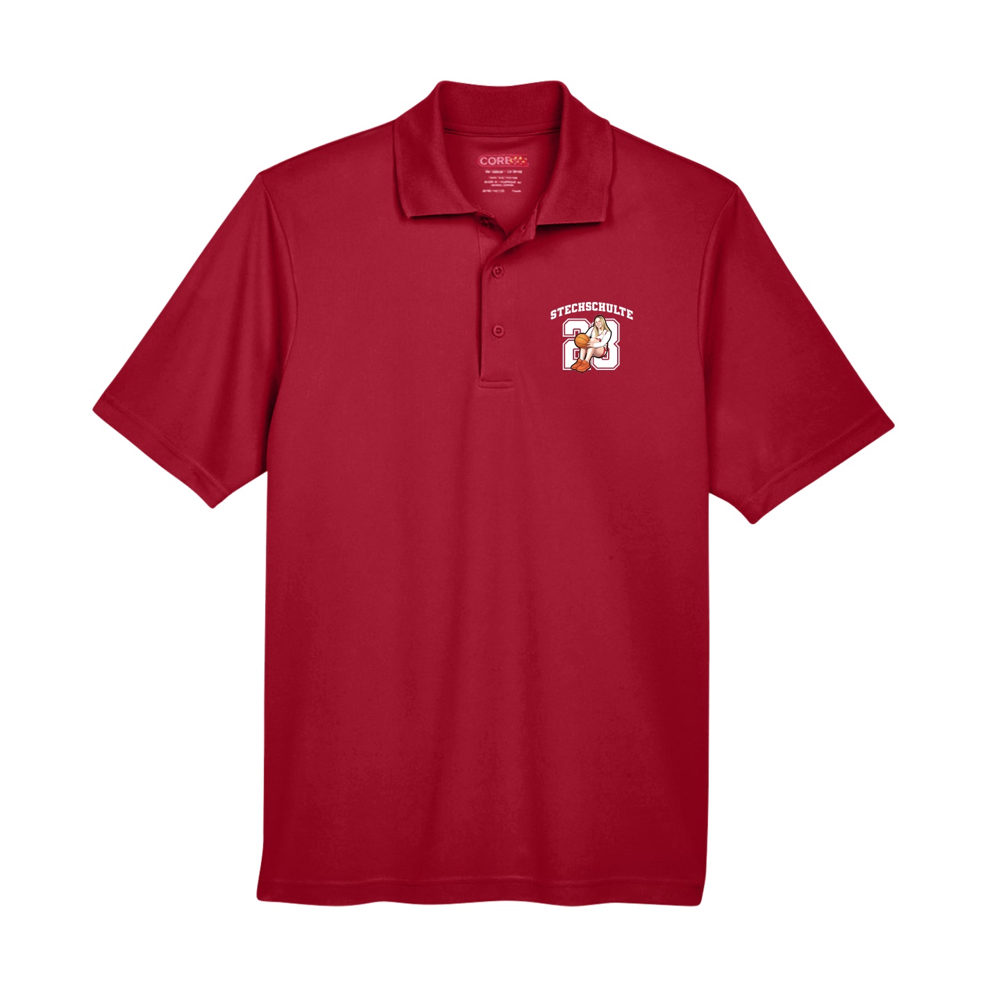 Performance Polo — Number in Red