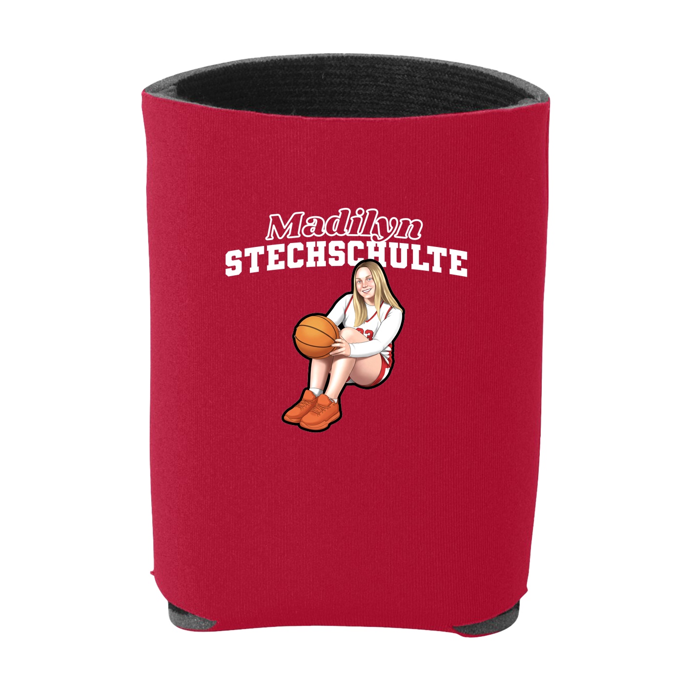Can Holder — Name Arch in Red