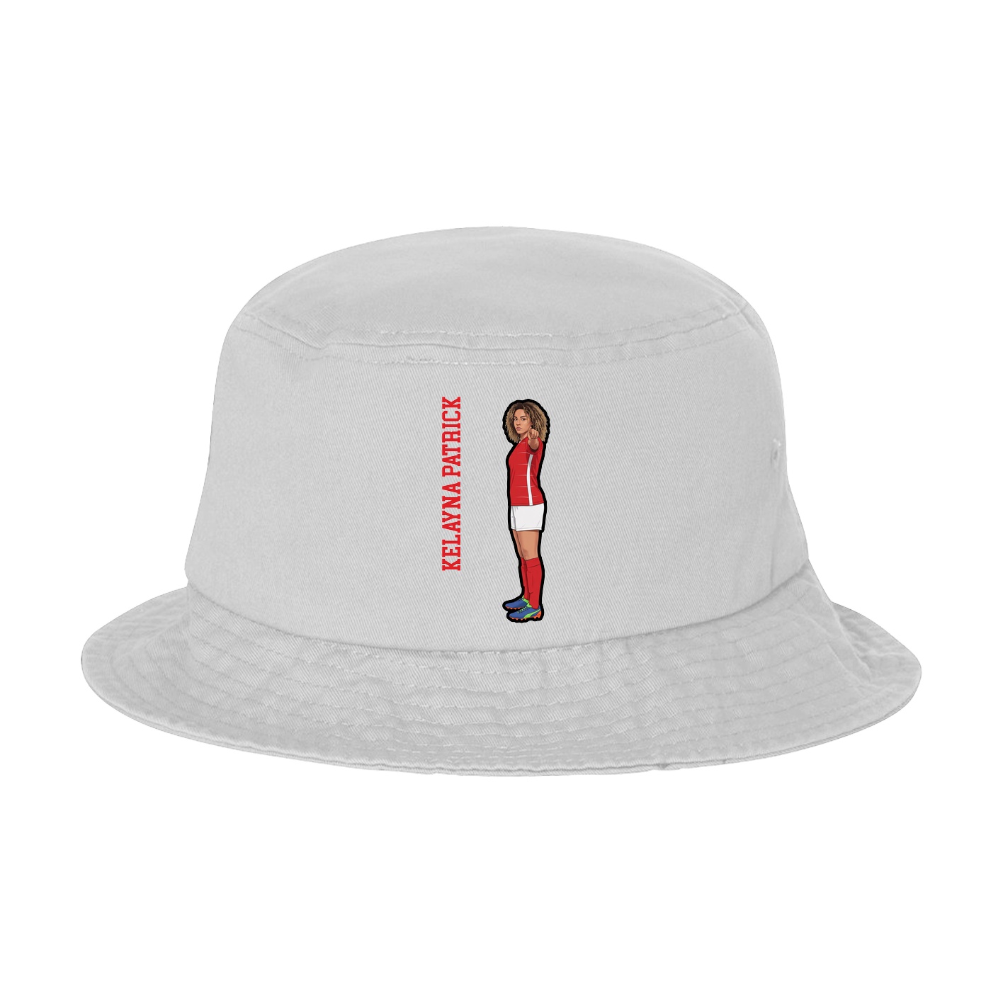 Bucket Cap — Name Vertical in White