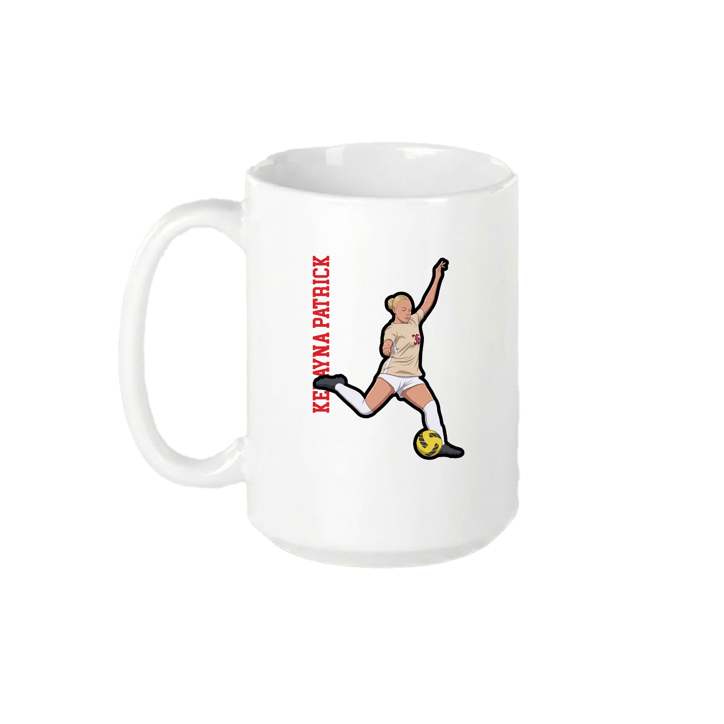 15oz Coffee Mug — Name Vertical in White