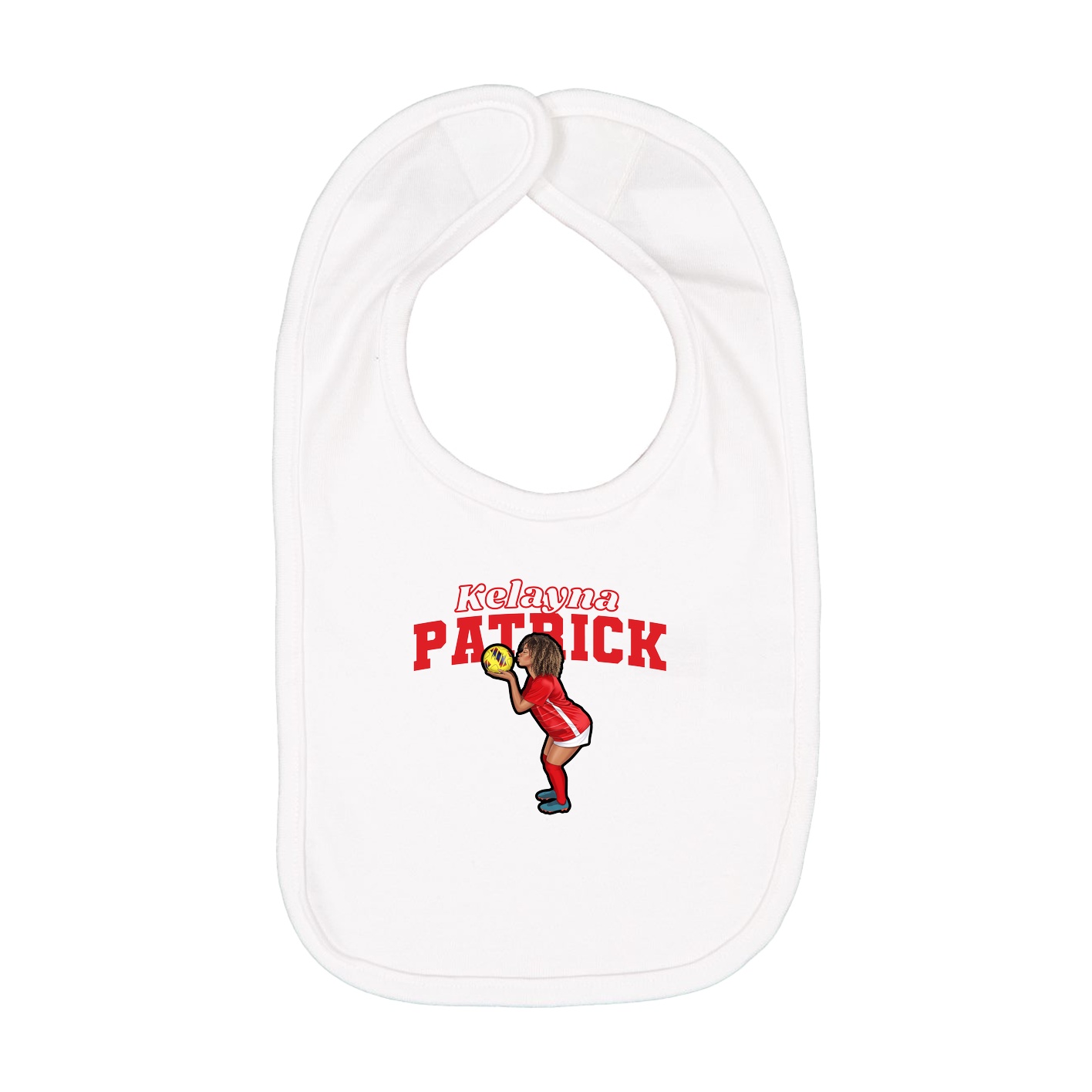 Infant Bib — Name Arch in White