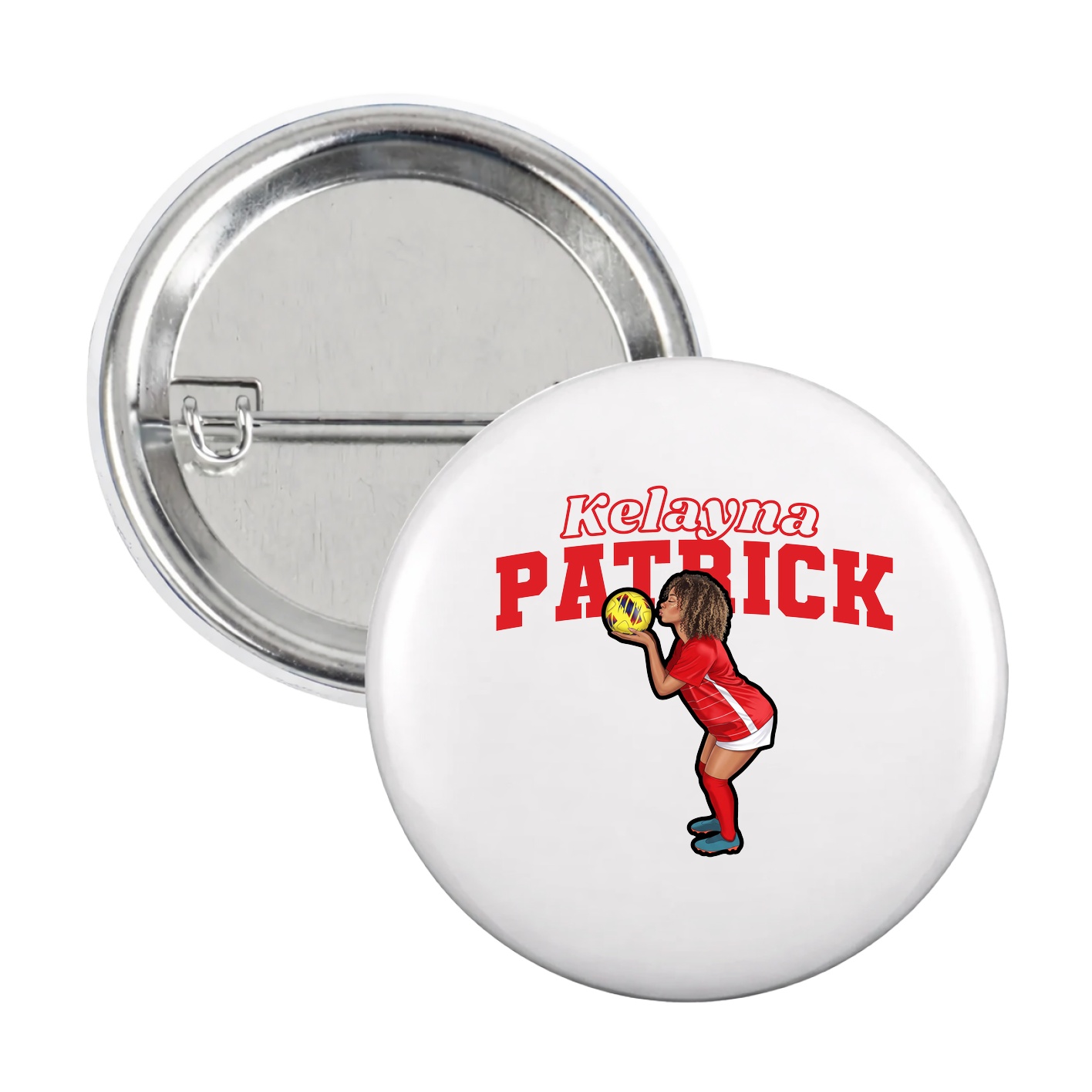 Game Day Button — Name Arch in White