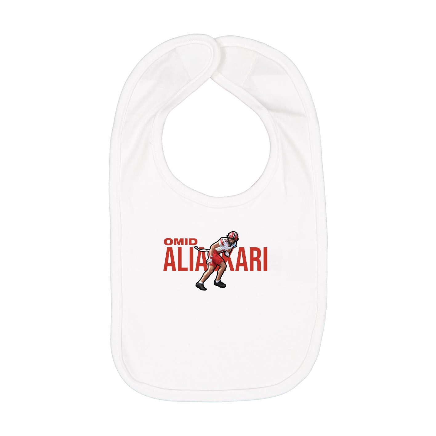 Infant Bib — Player Name in White