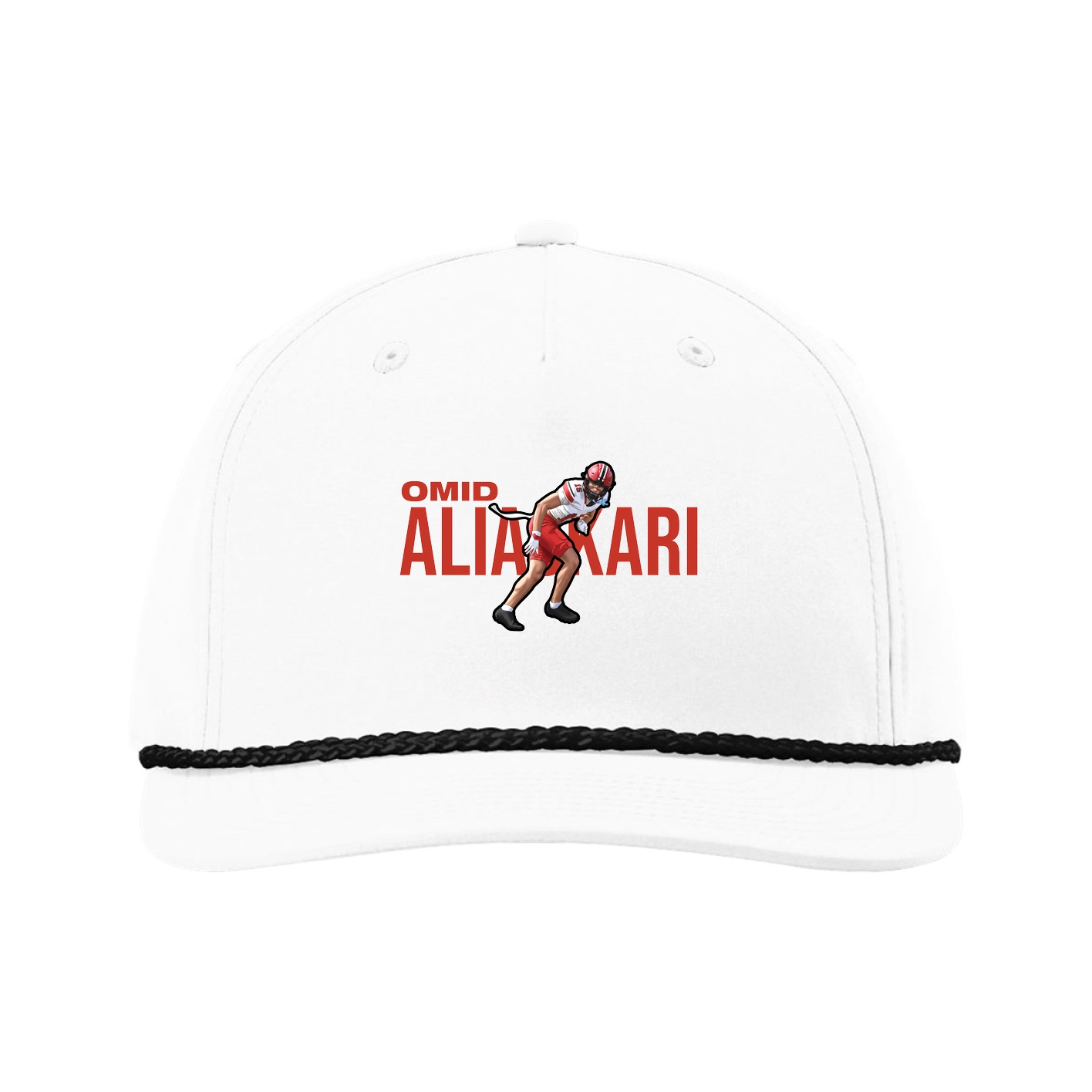 Five-Panel Classic Rope Cap — Player Name in White