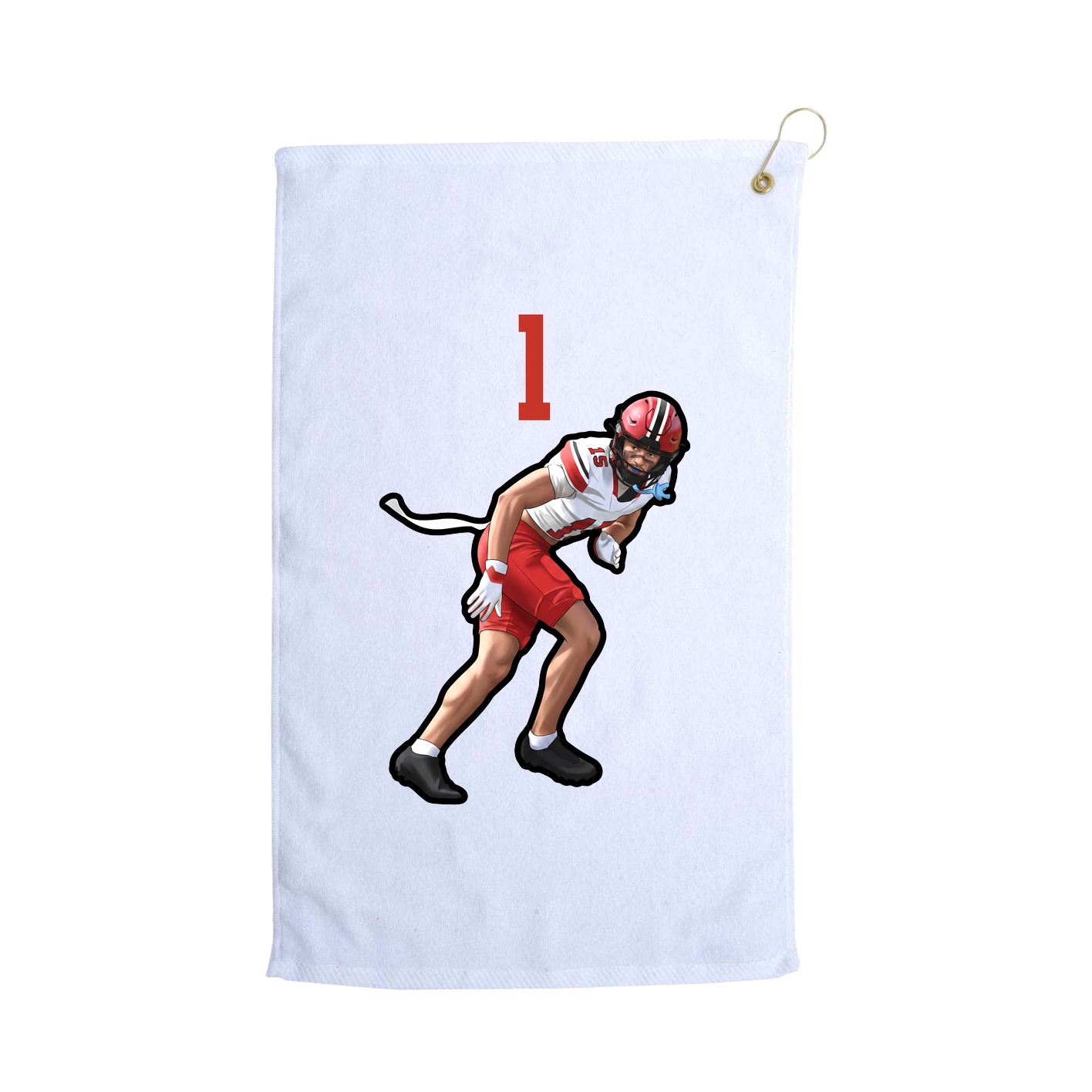 Golf Towel — Number Top in White