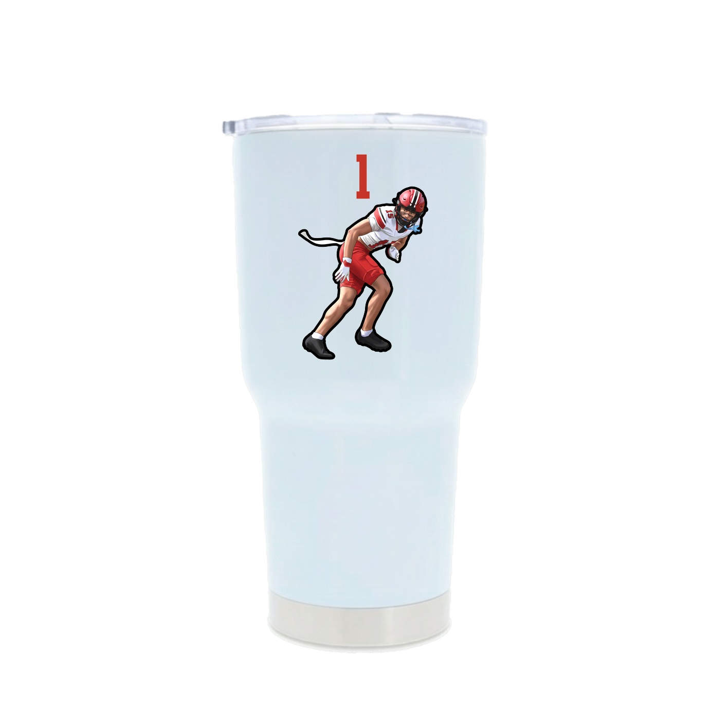 30oz Stainless Steel Tumbler — Number Top in White