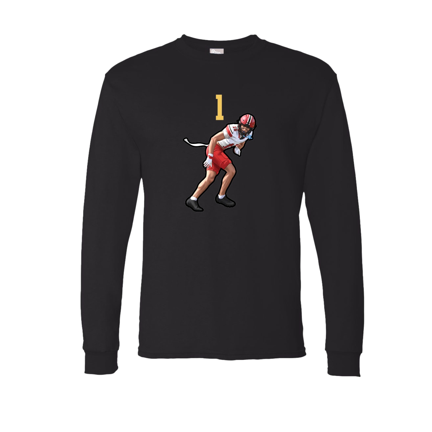Long Sleeve Tee — Number Top in Black