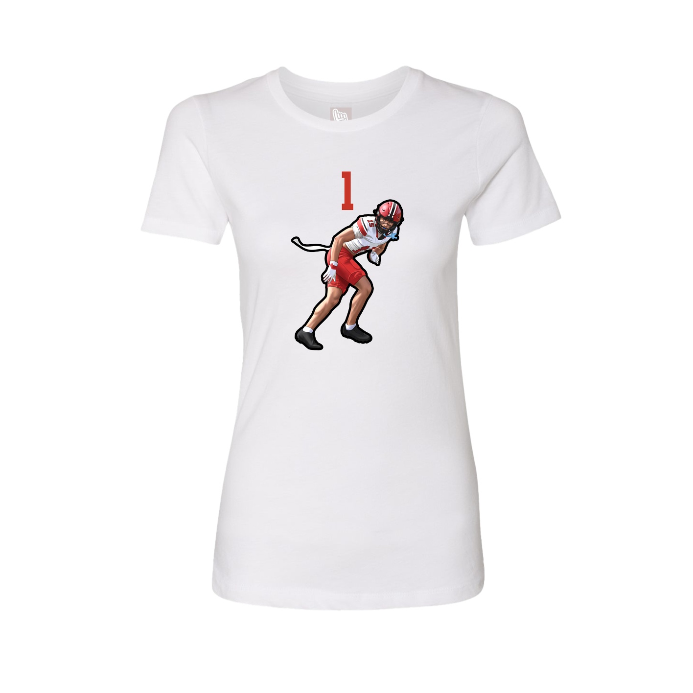 Fitted Women's Tee — Number Top in White