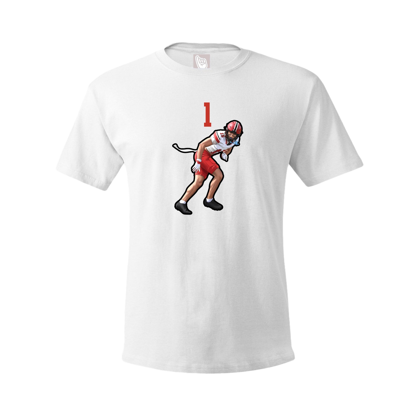 Youth Tee — Number Top in White