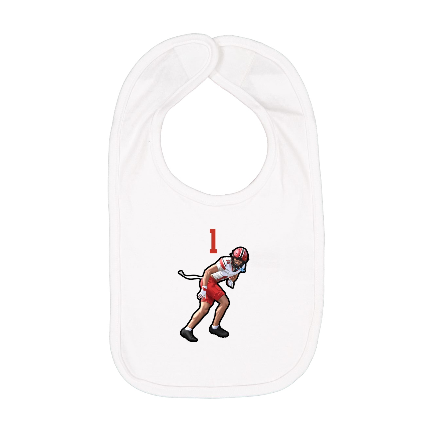 Infant Bib — Number Top in White