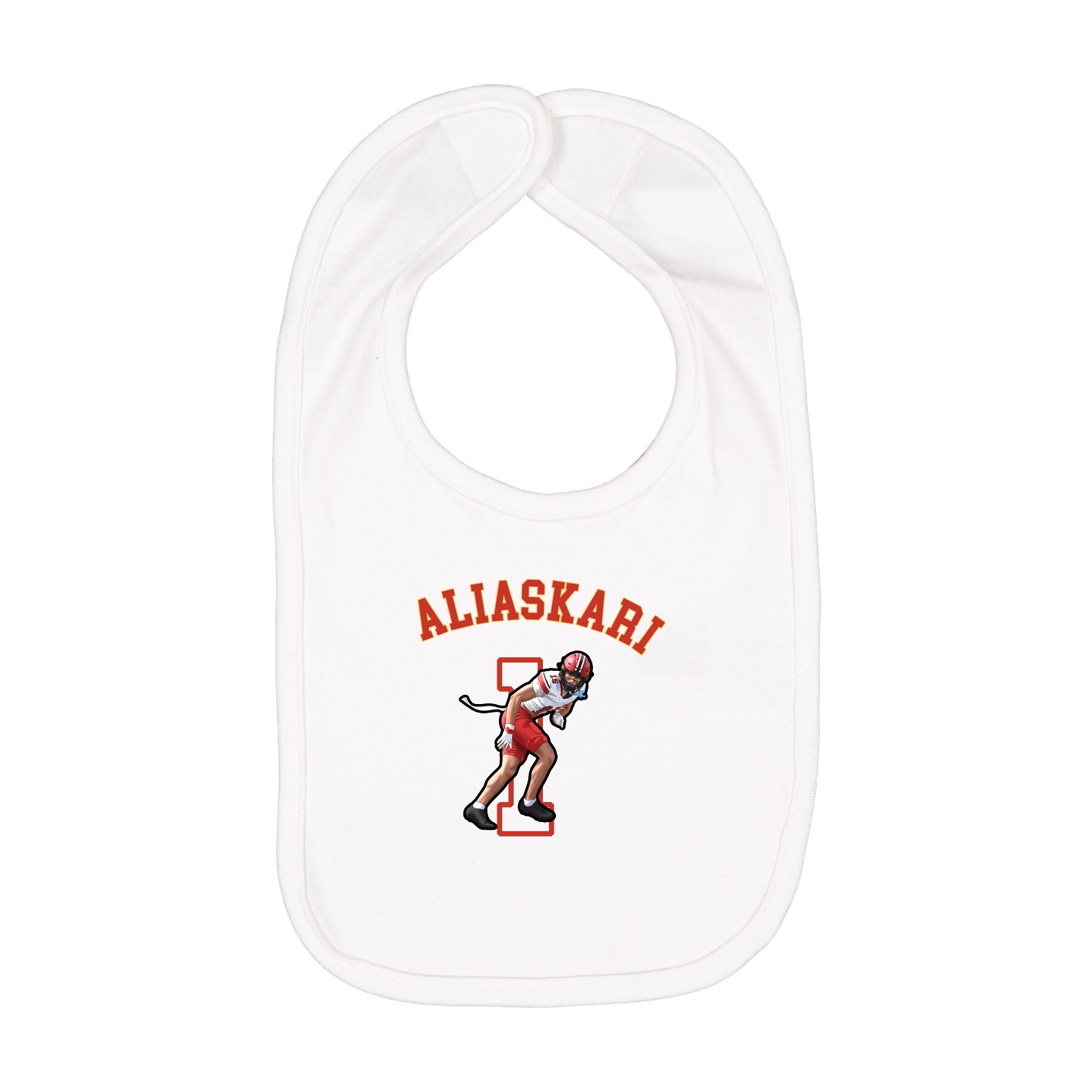 Infant Bib — Shirsey Arch in White