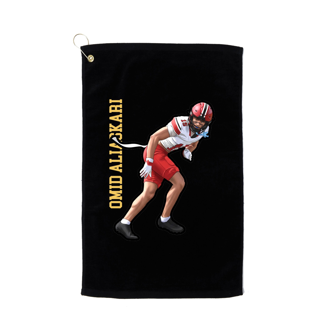 Golf Towel — Name Vertical in Black