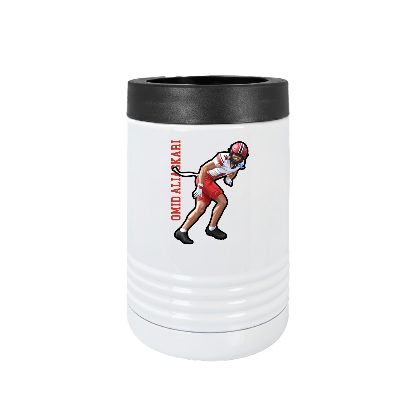 Beverage Holder — Name Vertical in White