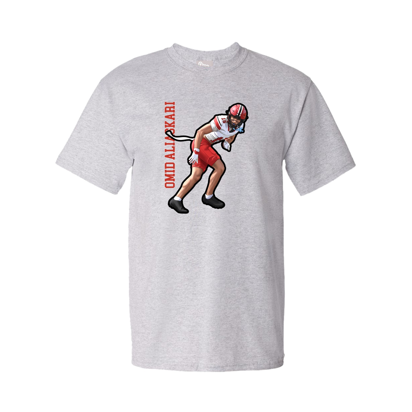 Tee — Name Vertical in Grey