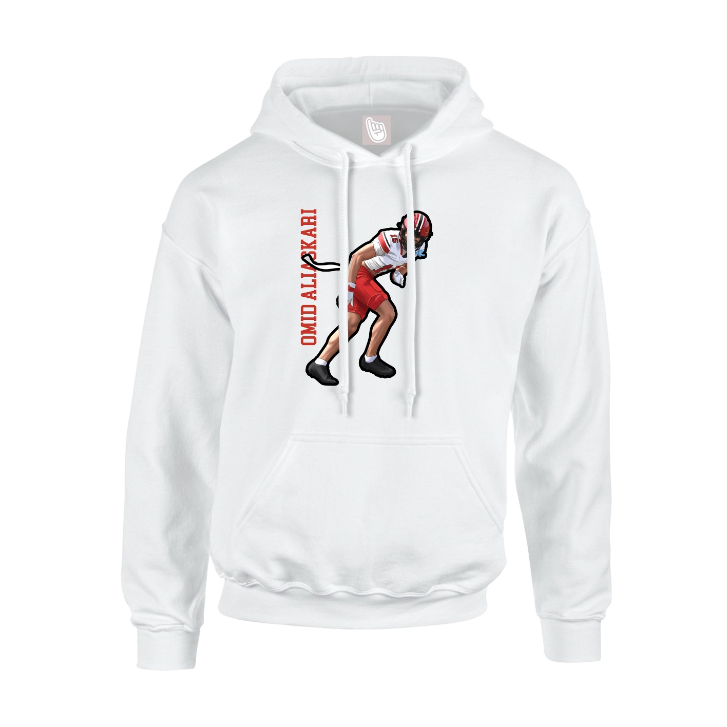 Hoodie — Name Vertical in White