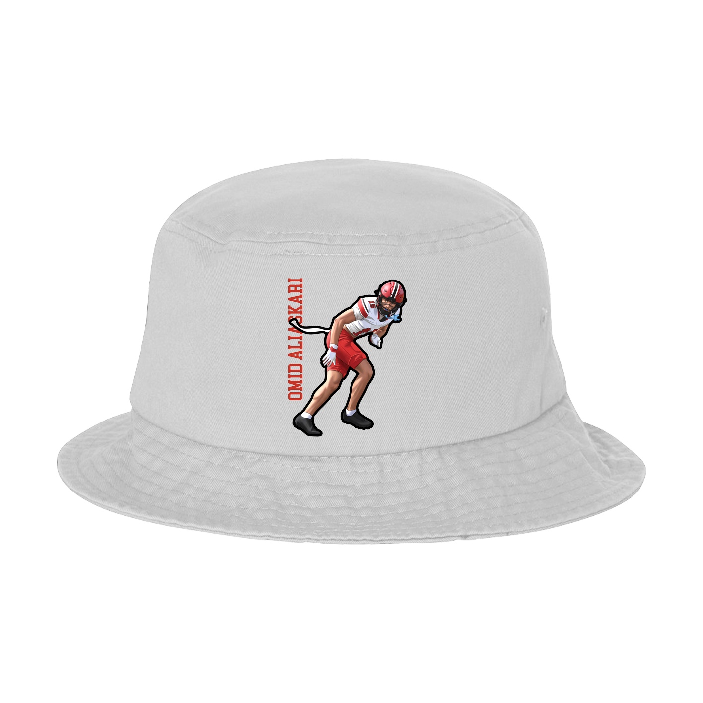 Bucket Cap — Name Vertical in White