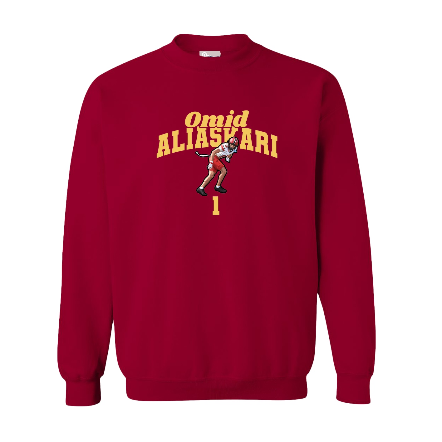 Fleece Crew — Signature Arch in Cardinal