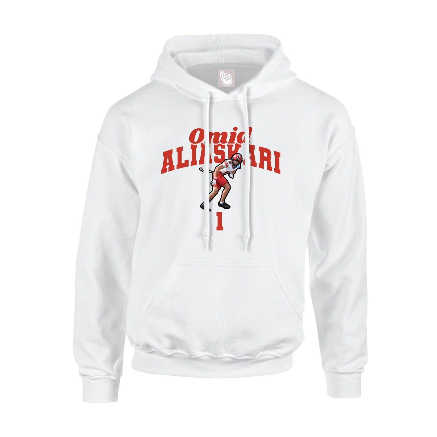 Youth Hoodie — Signature Arch in White