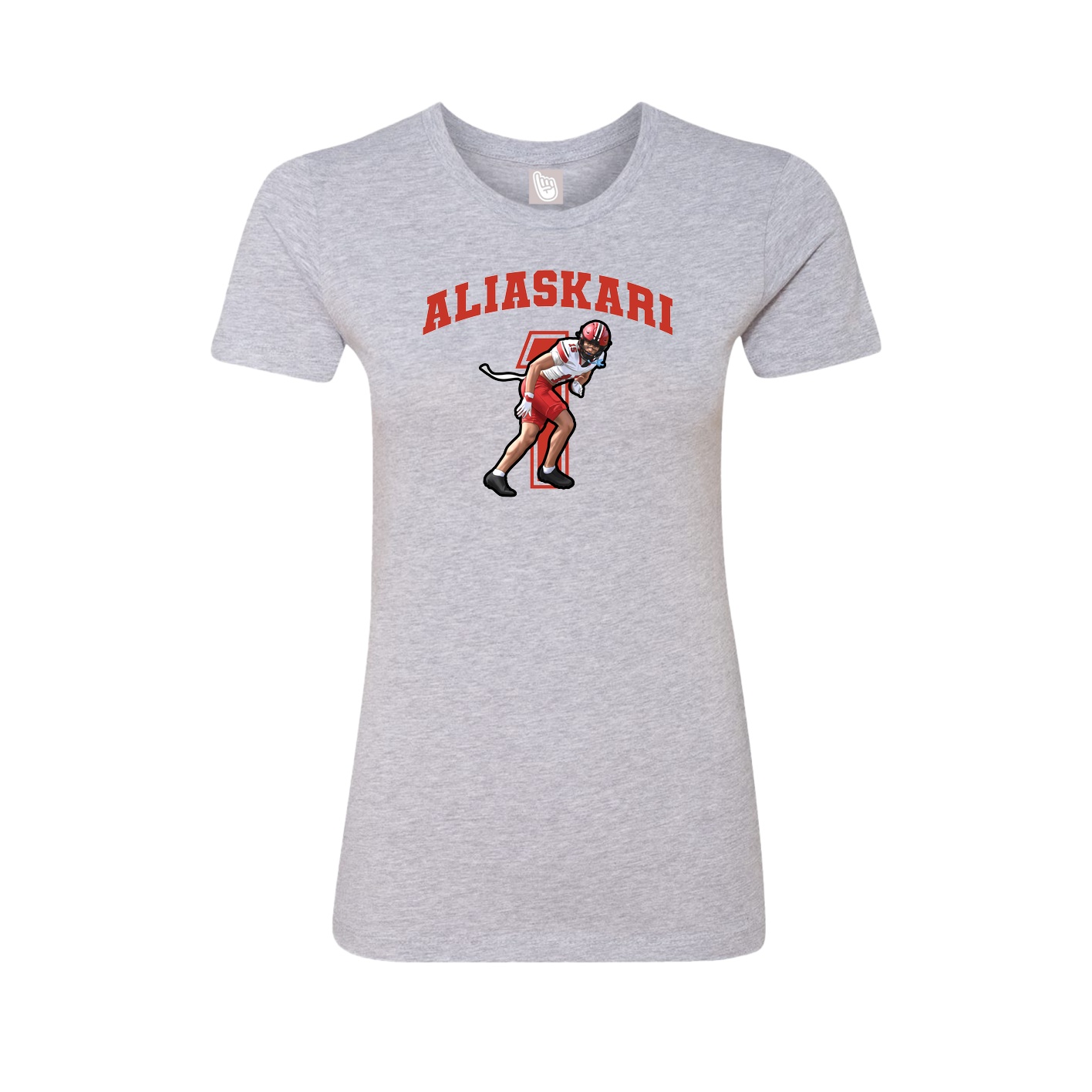 Fitted Women's Tee — Number in Grey