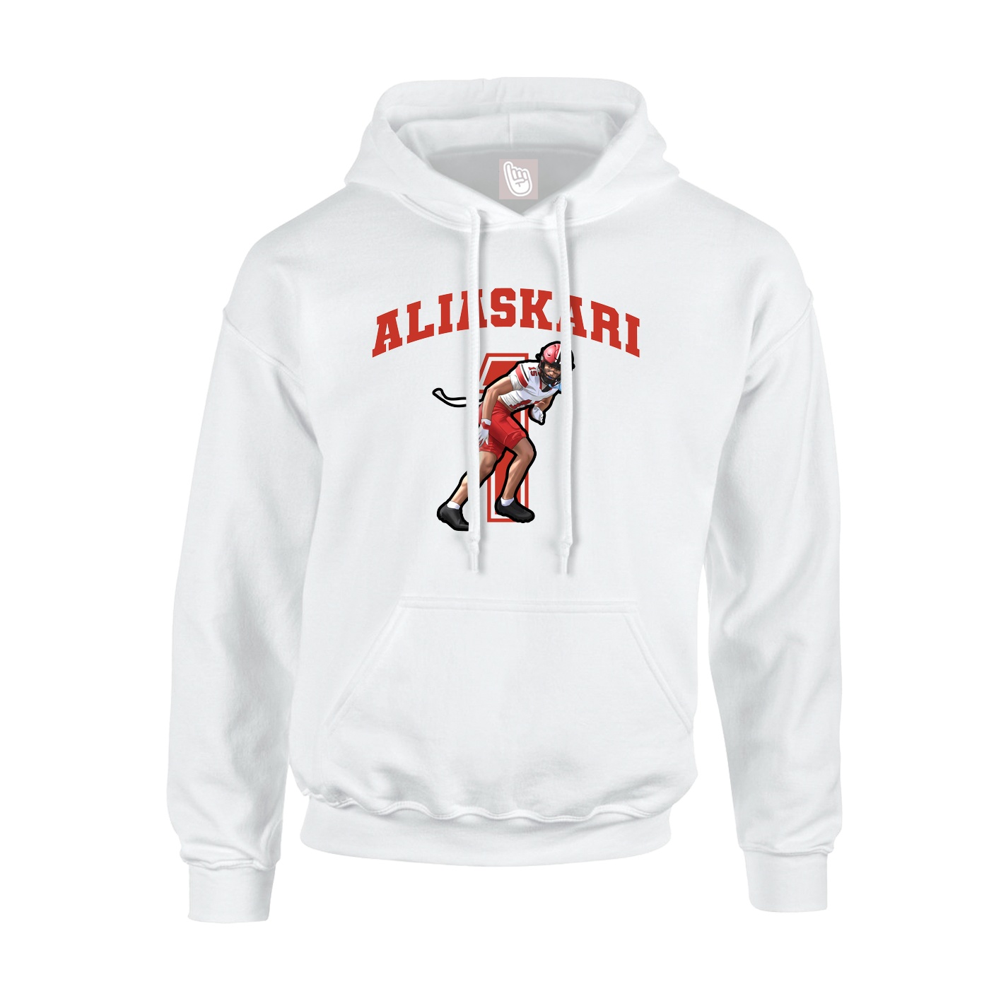 Youth Hoodie — Number in White