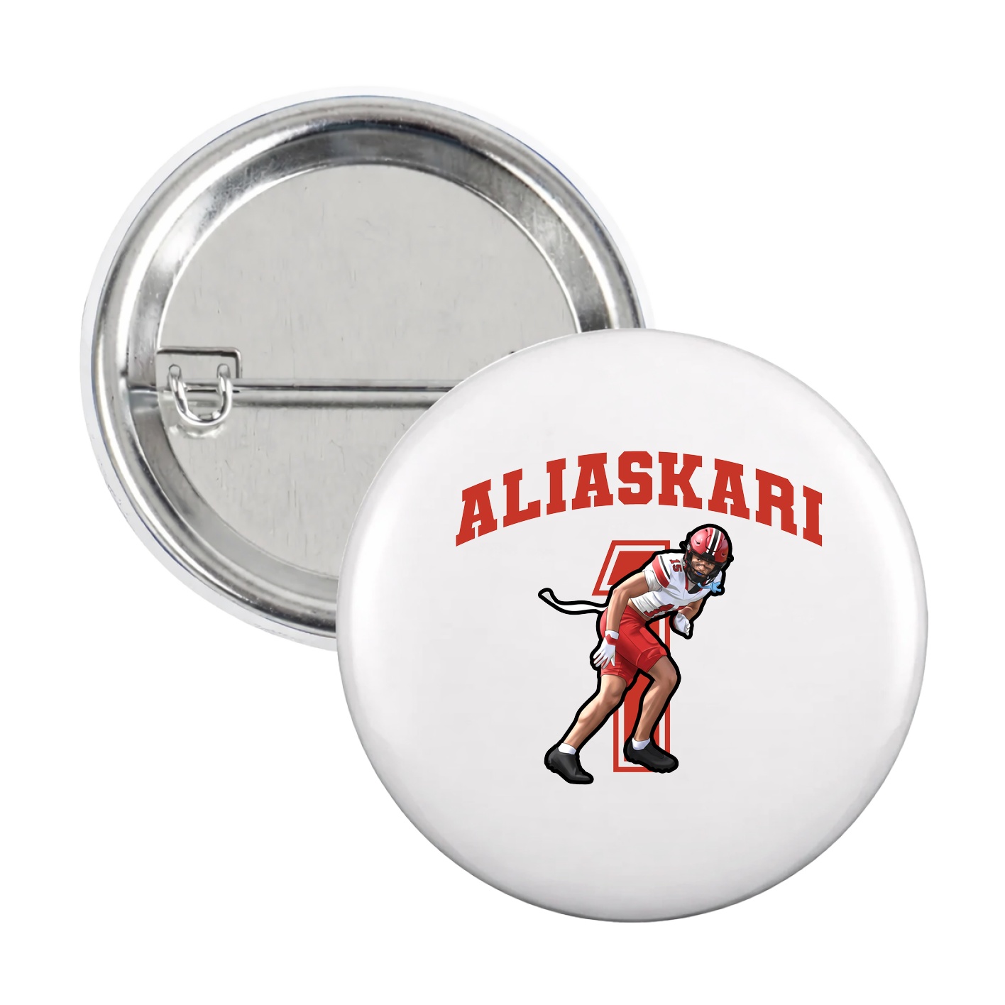 Game Day Button — Number in White