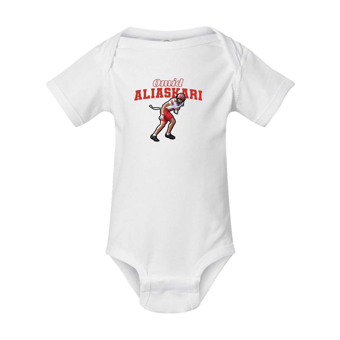 Baby Onesie — Name Arch in White