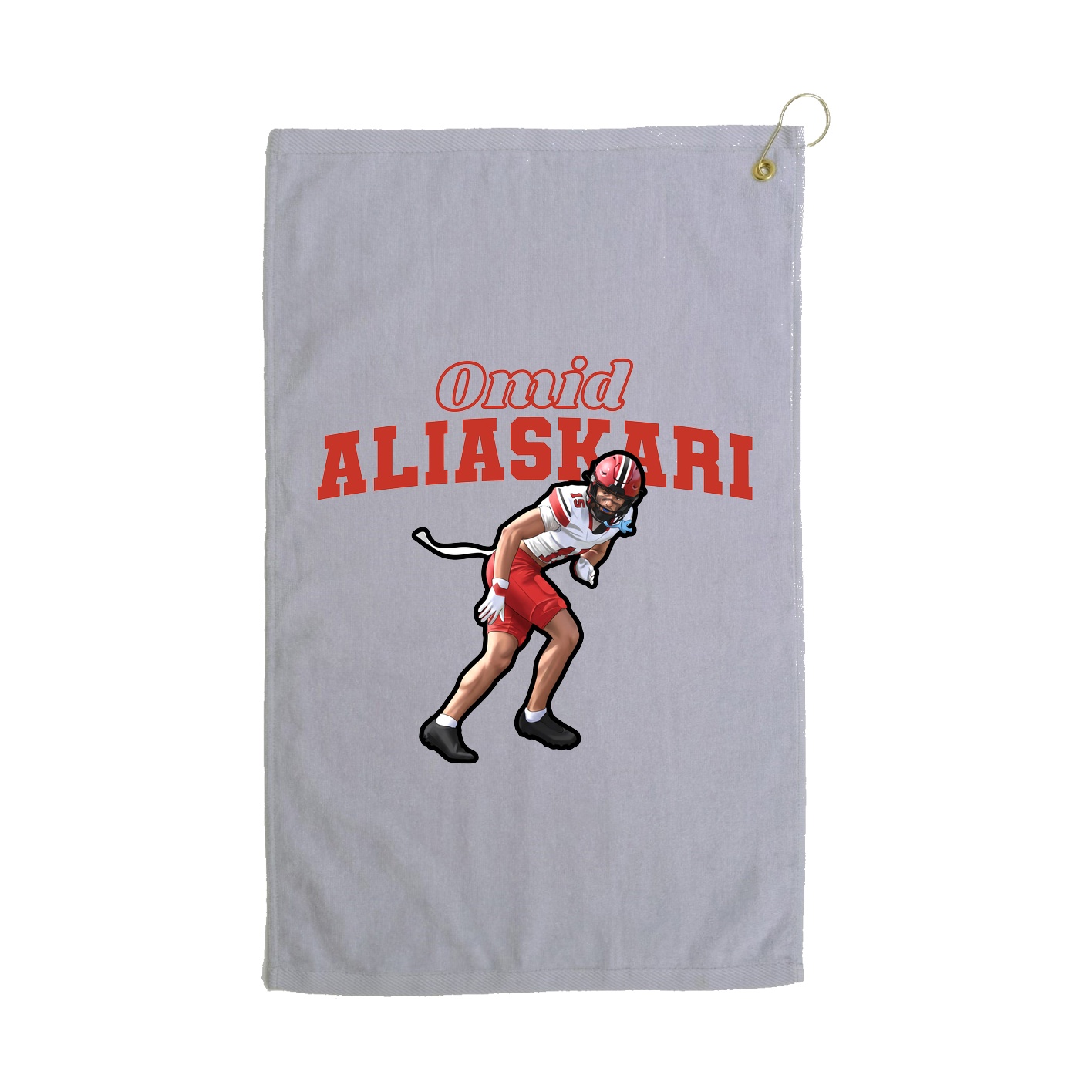 Golf Towel — Name Arch in Grey