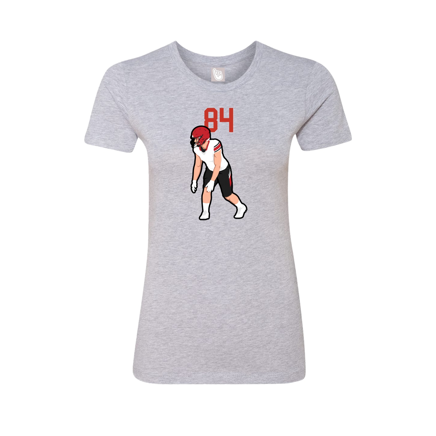 Fitted Women's Tee — Number Top in Grey