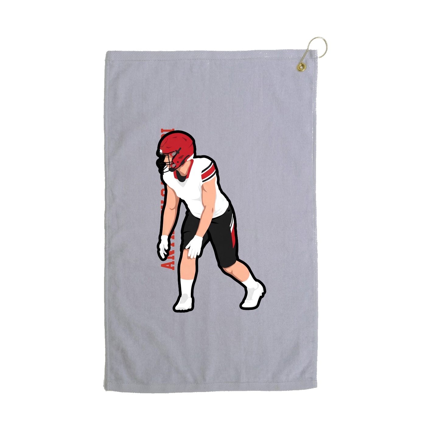 Golf Towel — Name Vertical in Grey