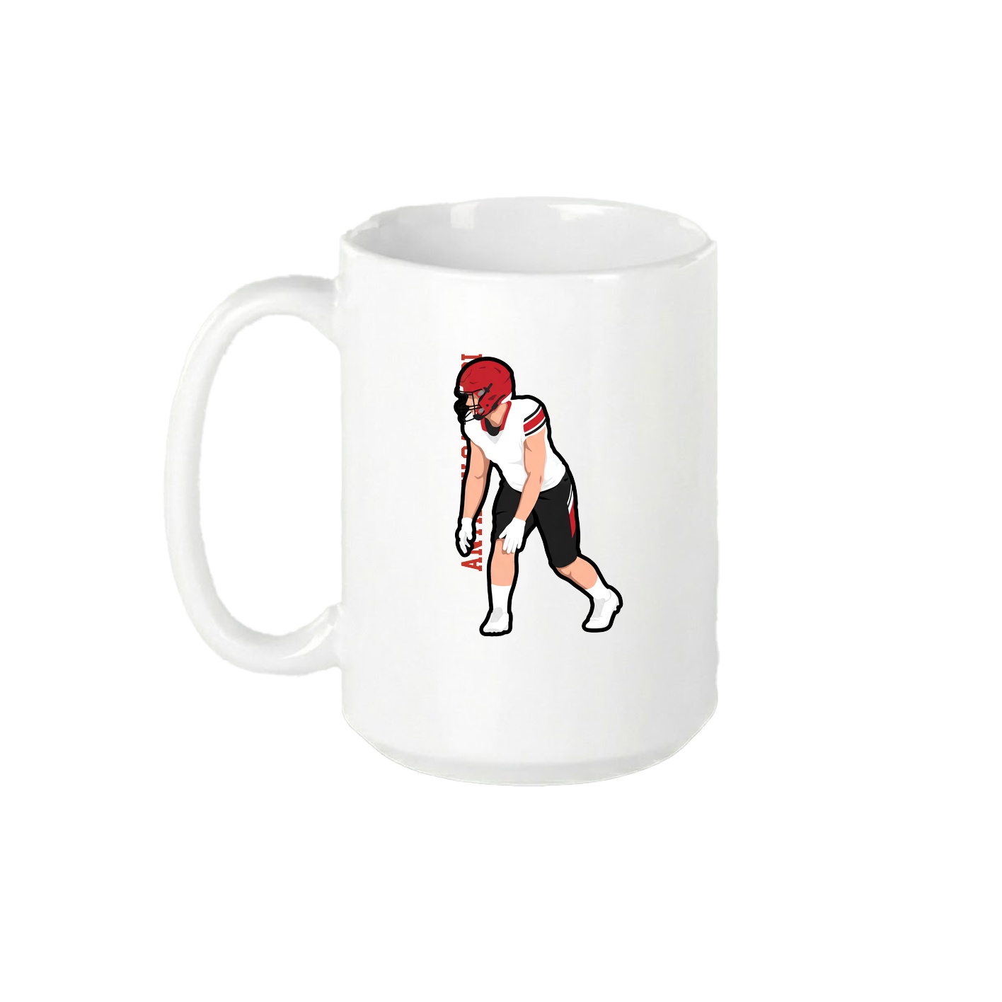 15oz Coffee Mug — Name Vertical in White