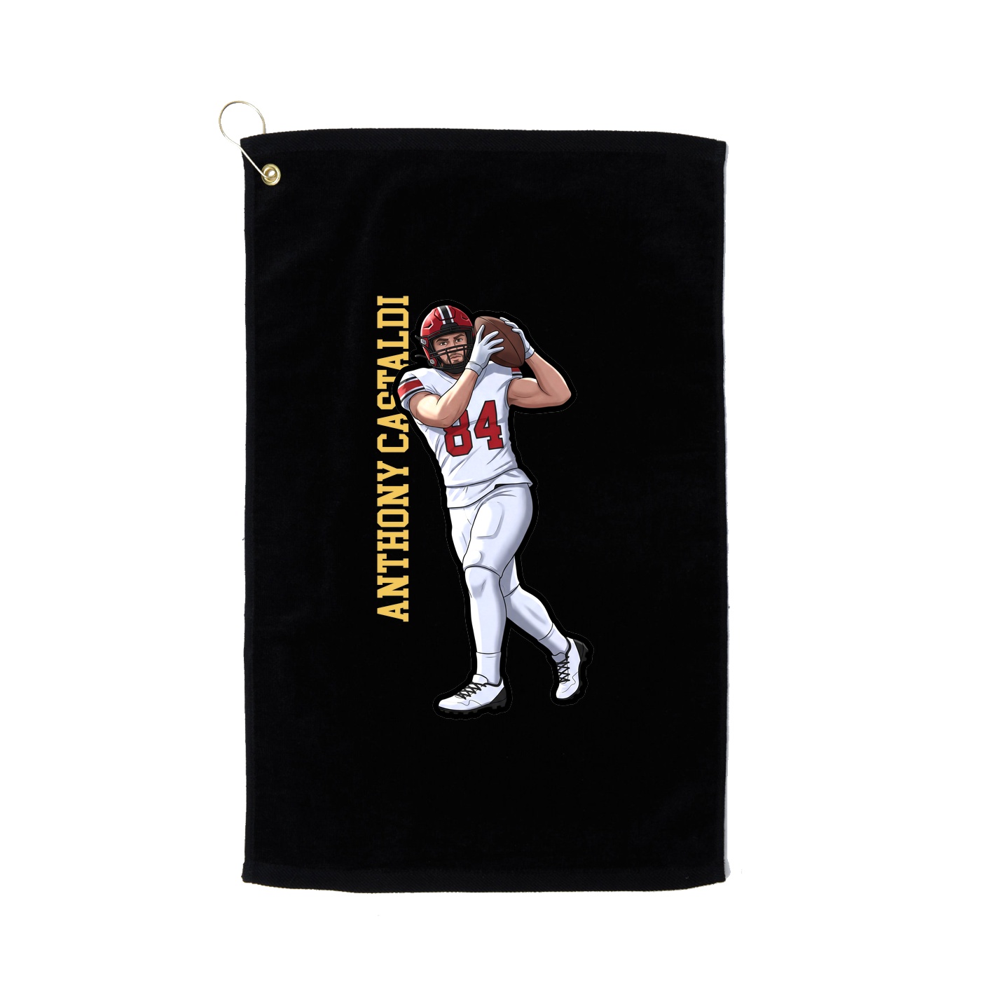 Golf Towel — Name Vertical in Black