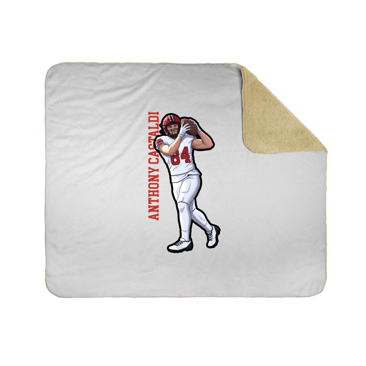Throw Blanket — Name Vertical in White