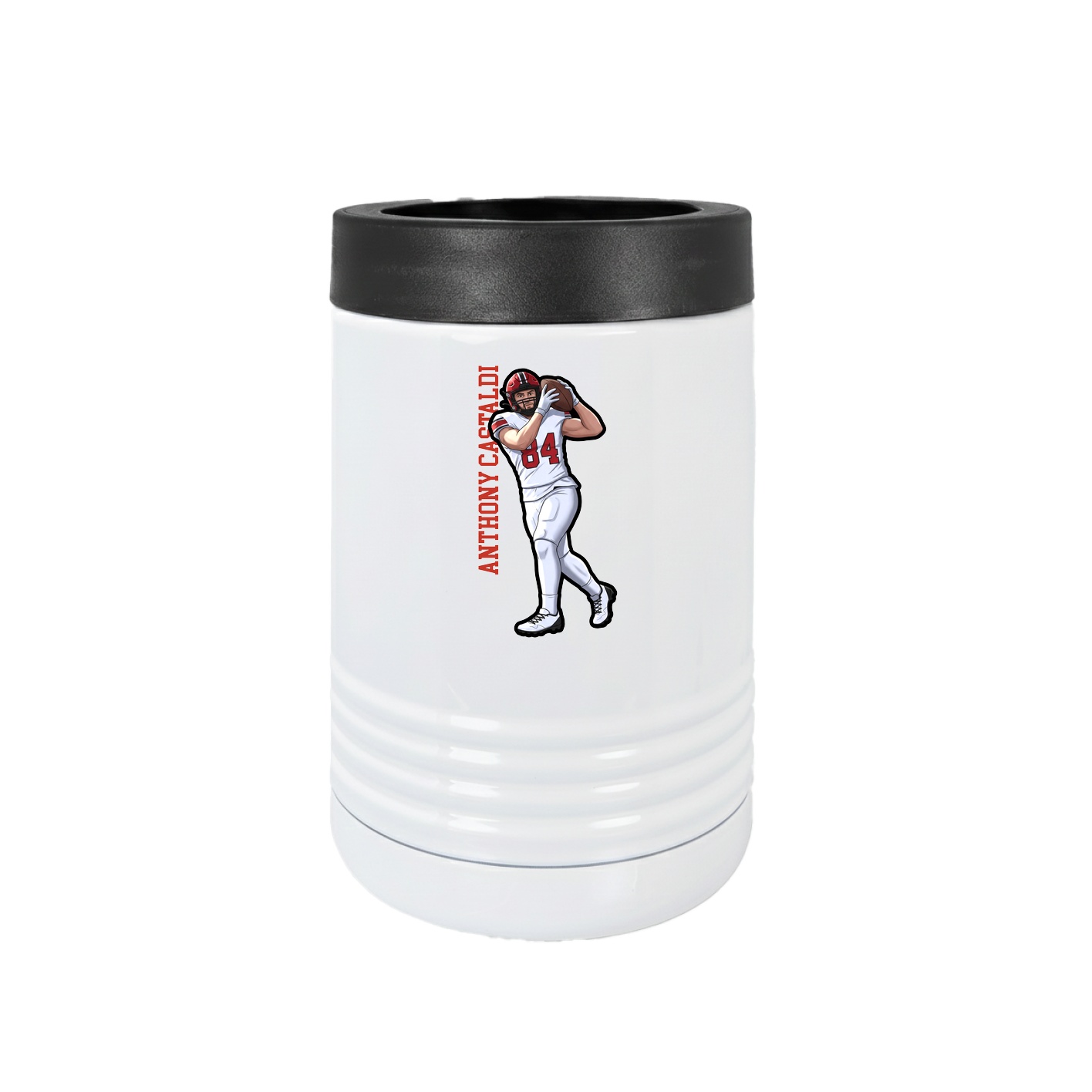Beverage Holder — Name Vertical in White
