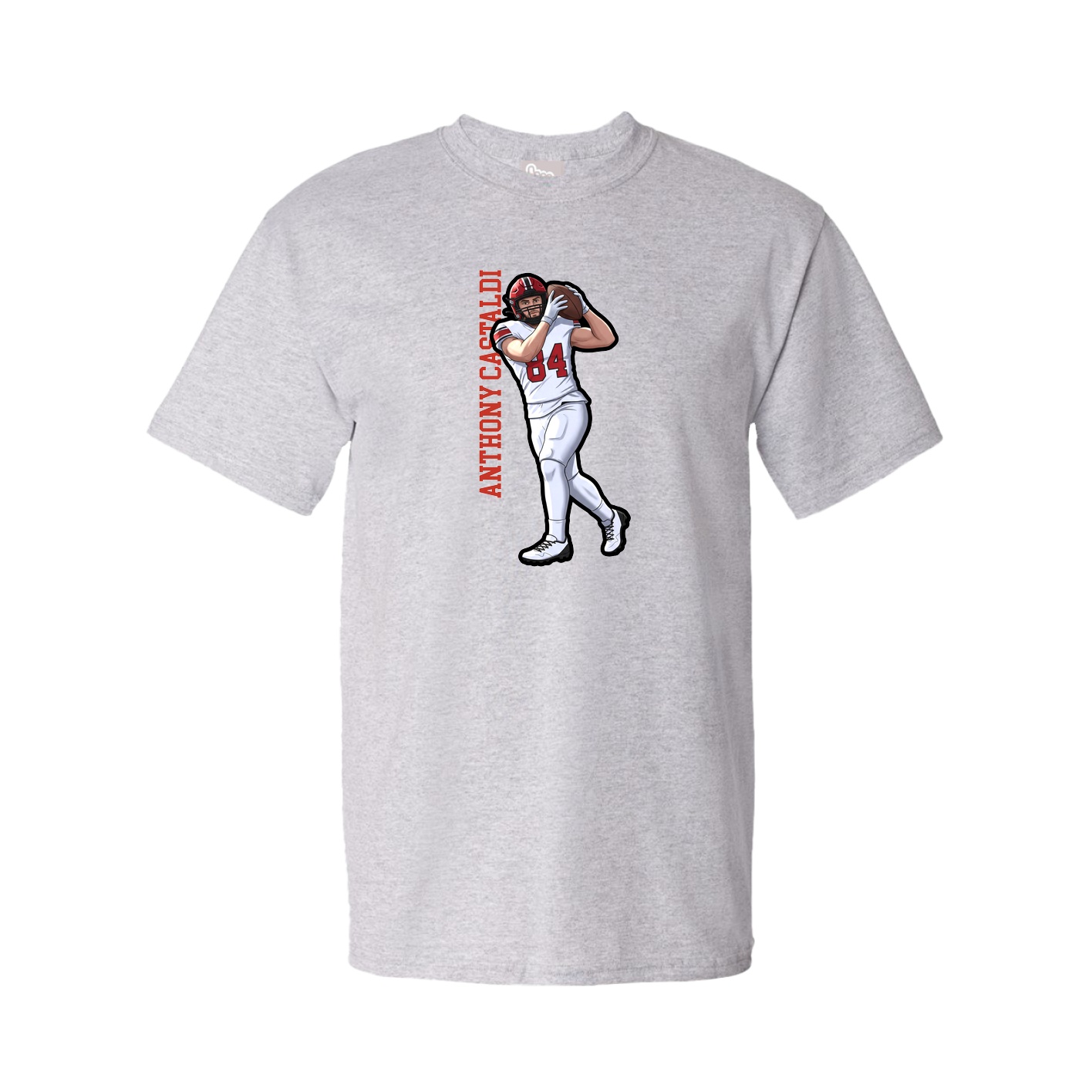 Tee — Name Vertical in Grey