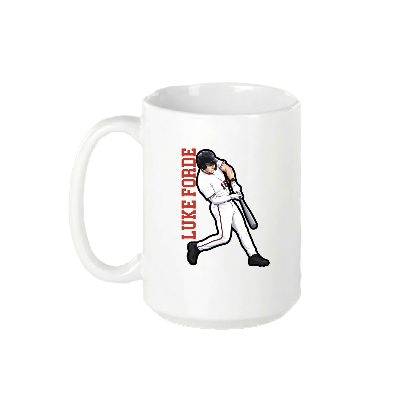 15oz Coffee Mug — Name Vertical in White