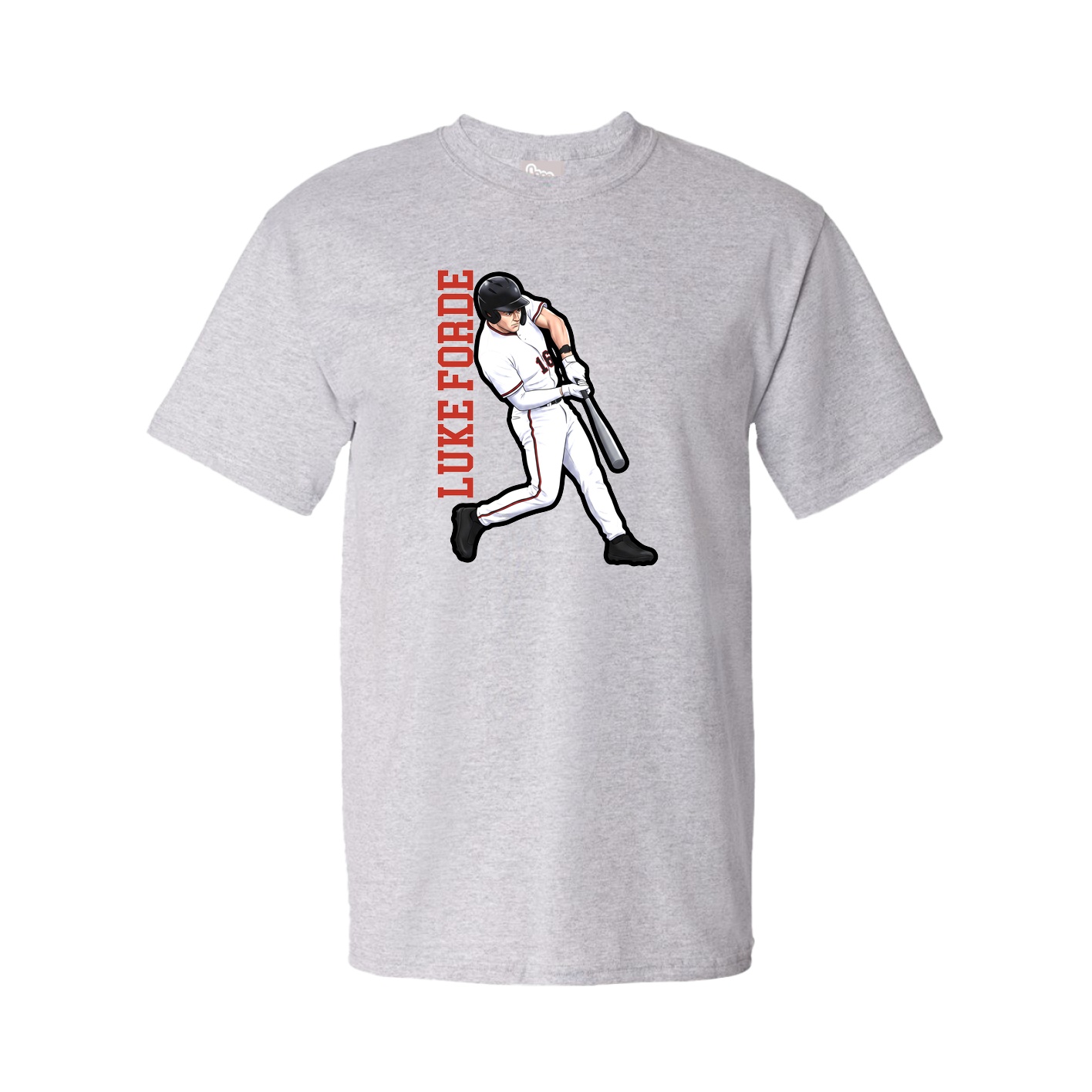 Tee — Name Vertical in Grey