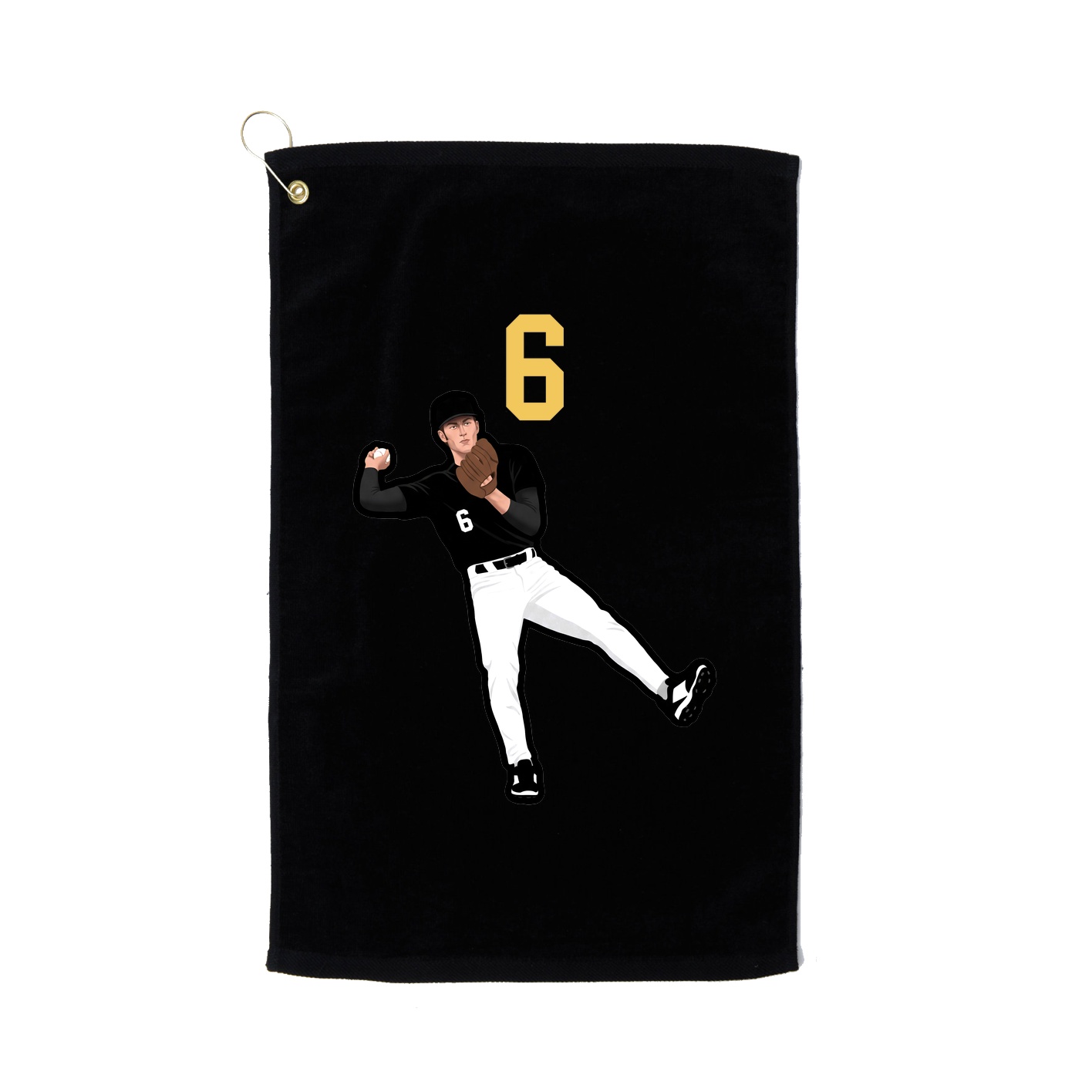 Golf Towel — Number Top in Black
