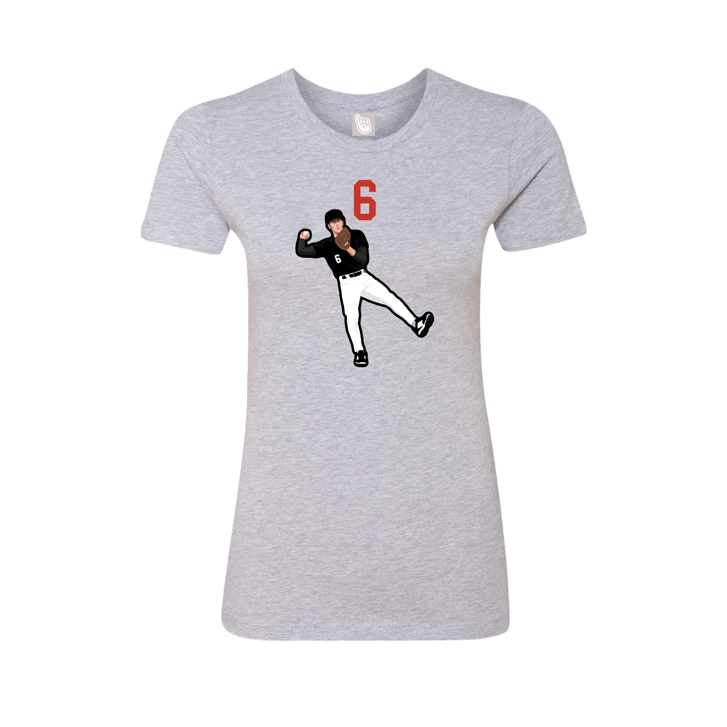 Fitted Women's Tee — Number Top in Grey