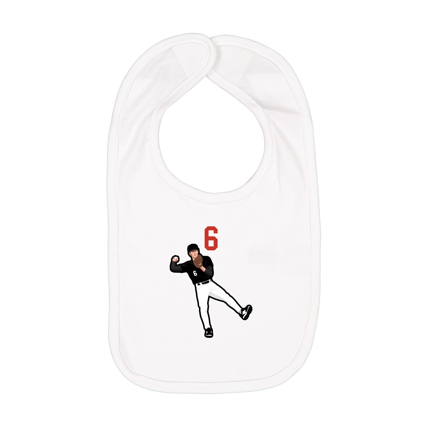 Infant Bib — Number Top in White