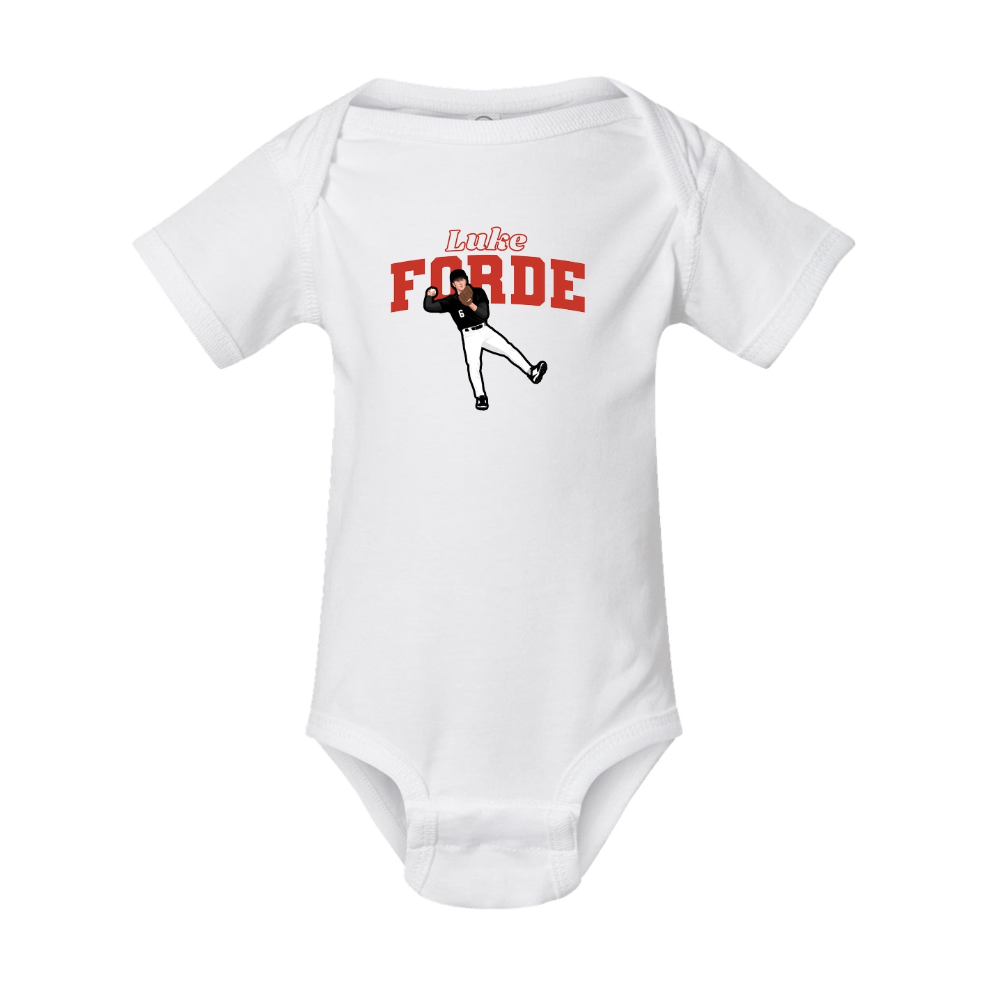 Baby Onesie — Name Arch in White