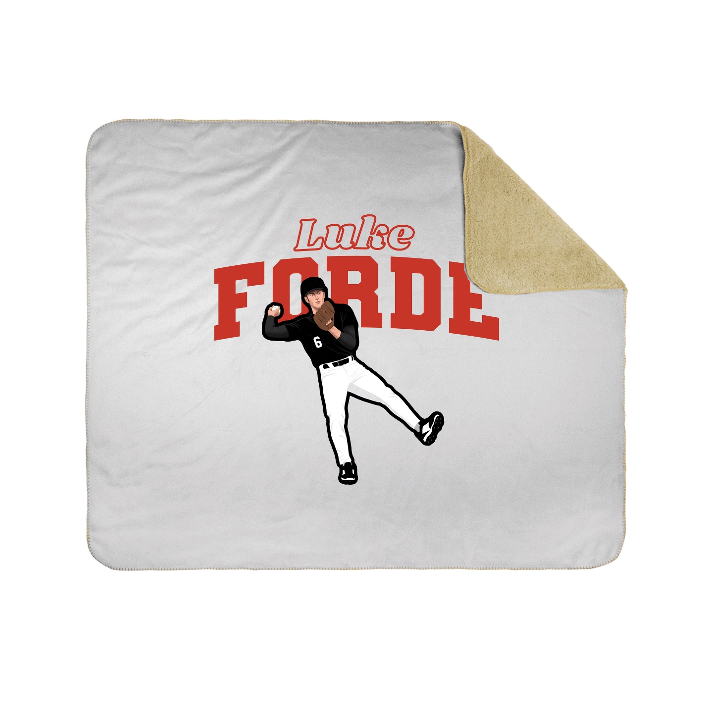 Throw Blanket — Name Arch in White