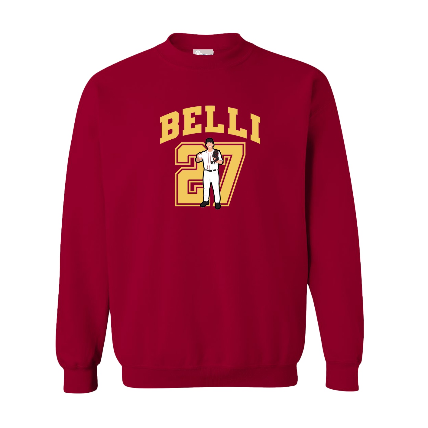 Fleece Crew — Number in Cardinal