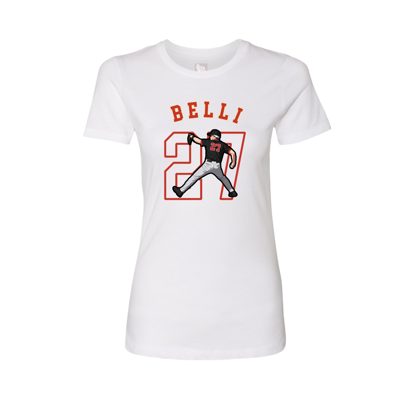 Fitted Women's Tee — Shirsey Arch in White