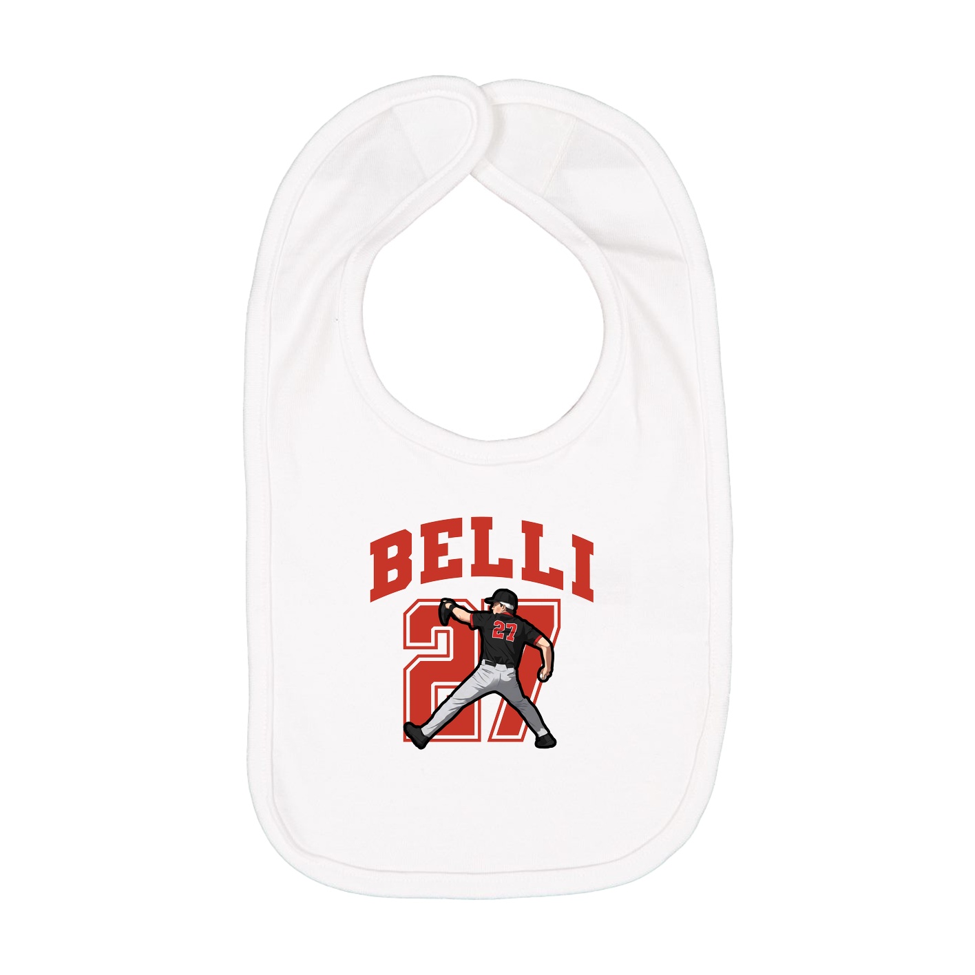 Infant Bib — Number in White