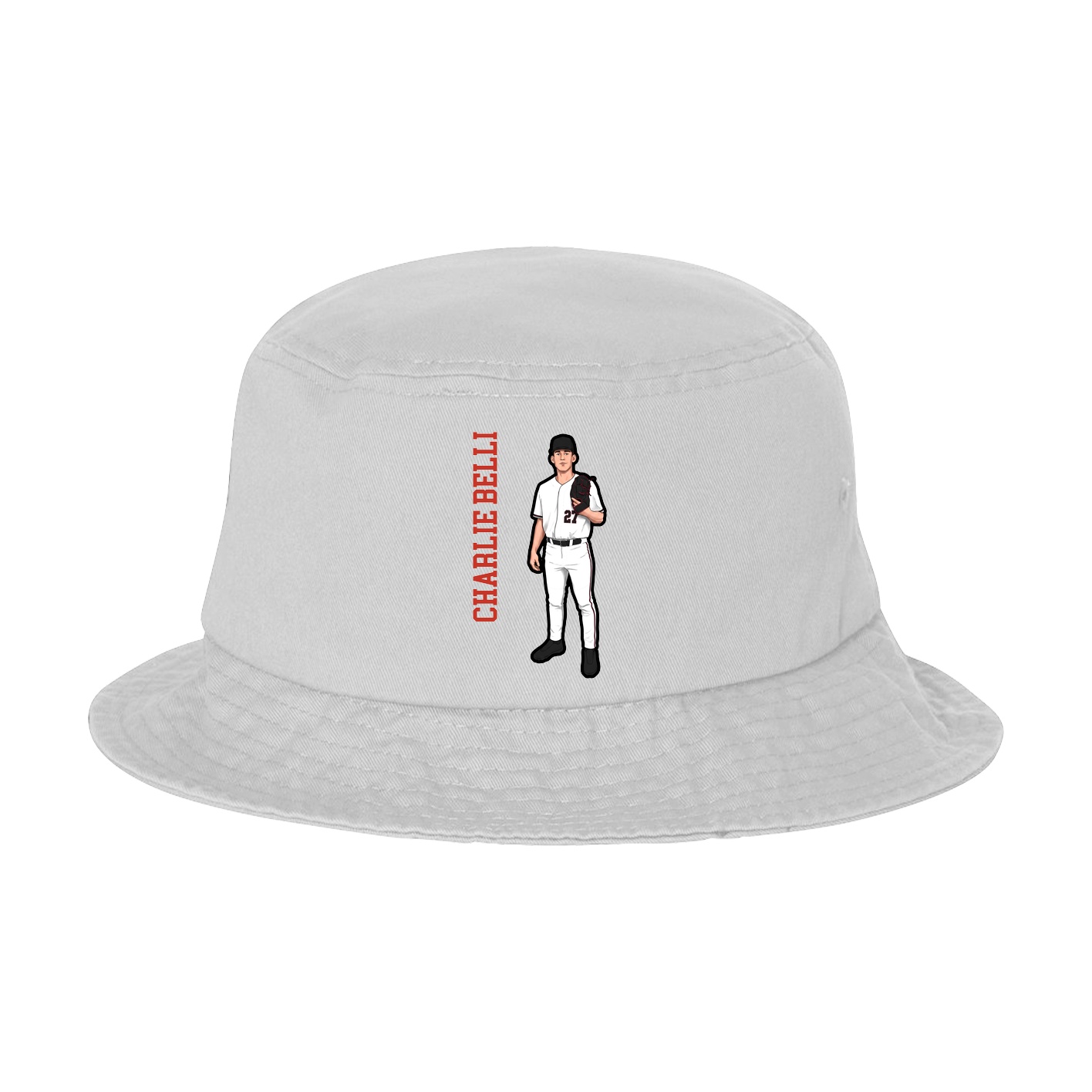 Bucket Cap — Name Vertical in White
