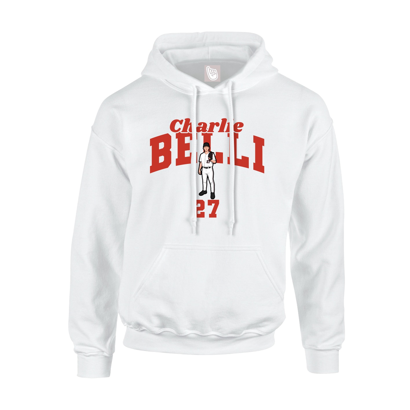 Youth Hoodie — Signature Arch in White