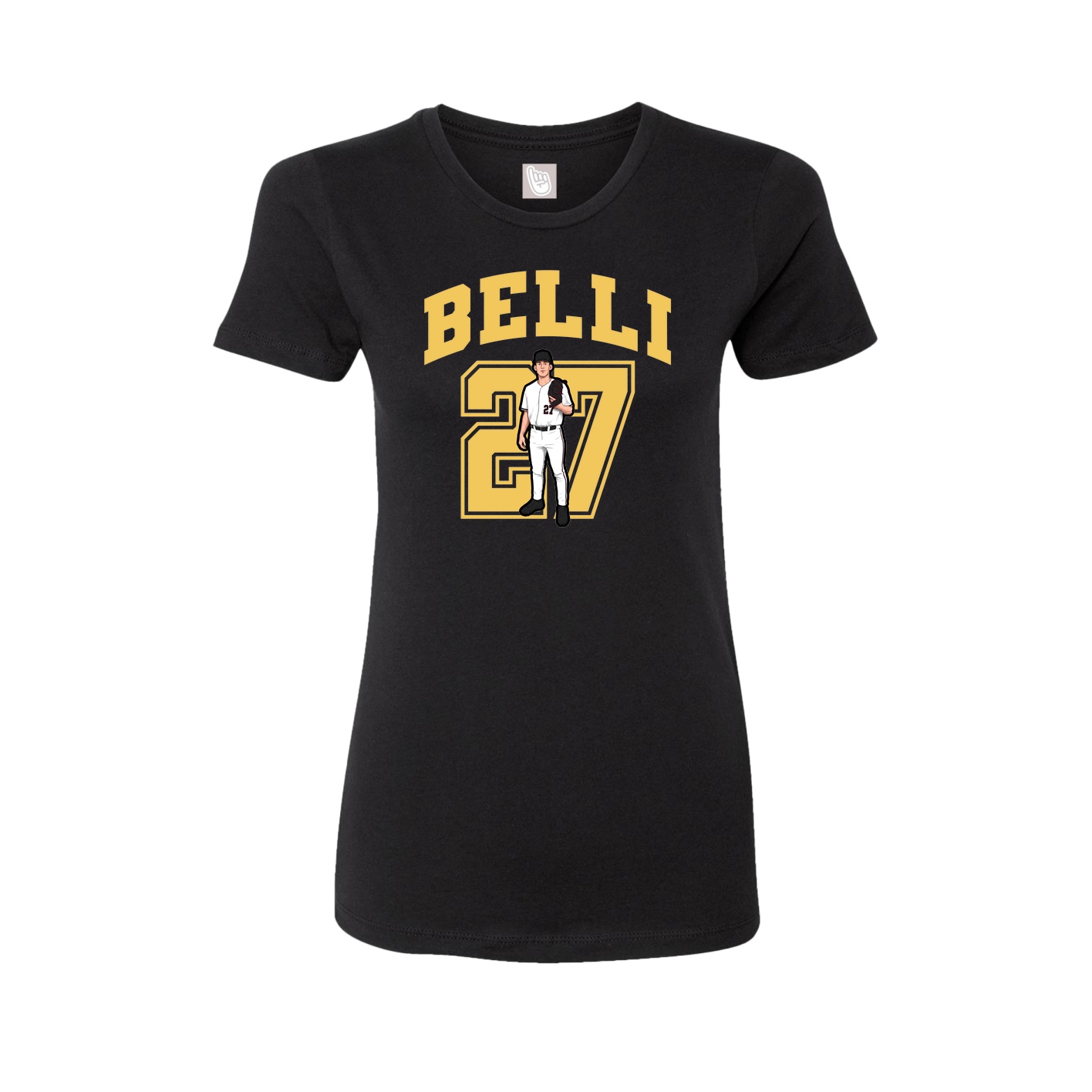 Fitted Women's Tee — Number in Black