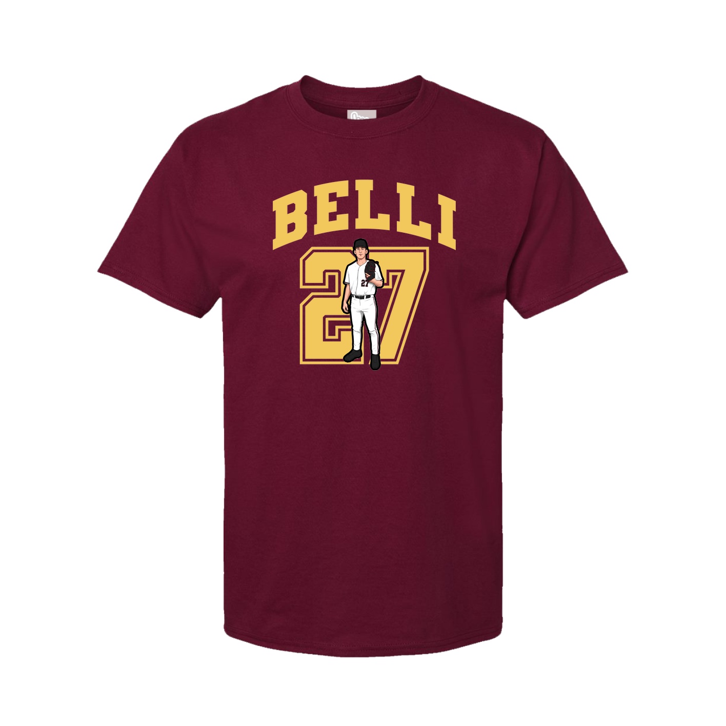Youth Tee — Number in Cardinal