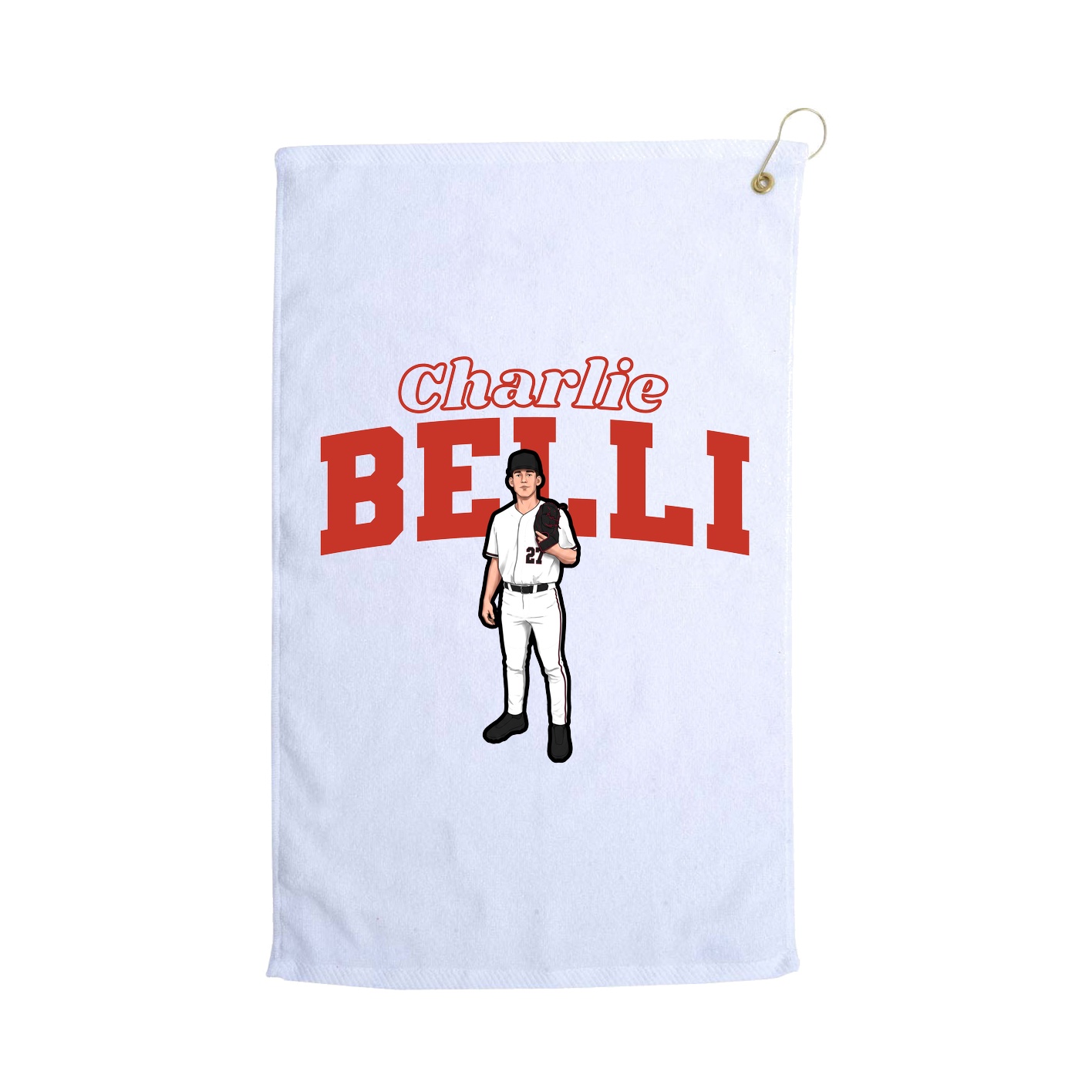 Golf Towel — Name Arch in White